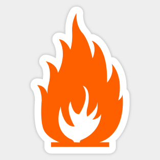 Flammable Sign Tshirt Flame Lit Fire Hazard symbol Sticker